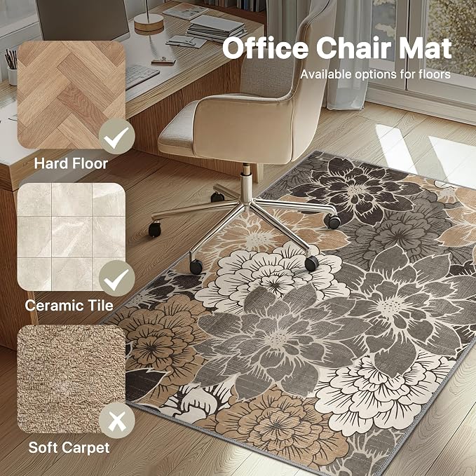 48"x72" Office Chair Mat for Hardwood Tile Floor, Under Desk Carpet Protector - Image 3