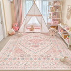 zesthome 8x12 Area Rugs for Girls Bedroom, Low Pile Machine Washable Rugs by Zesthome