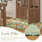 DUKINO 3x8 Washable Runner Rug, Soft Indoor Floral Non Slip Long Runner Rug - Image 8