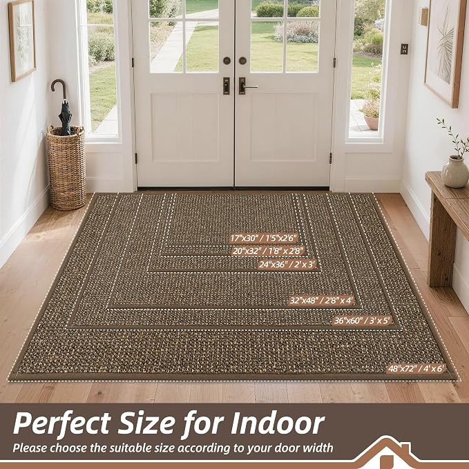 BEQHAUSE Dirt Trapper Door Mat 48" x 72", Non-Slip Washable Doormats Entrance - Image 2
