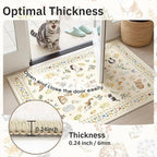Soalmost Cat 5x7 Area Rugs for Living Room, Machine Washable Animal Floral - Image 9