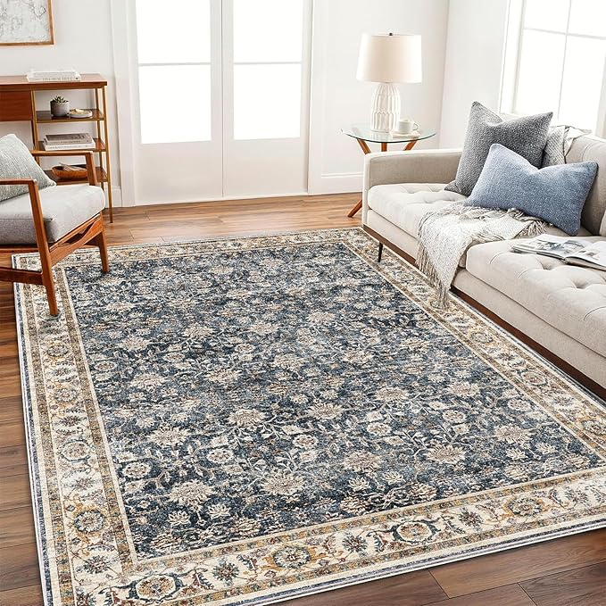 CHAMPLANT Washable Area Rug 9'x12' Retro Boho Design Non-Shedding Easy Care - Image 2