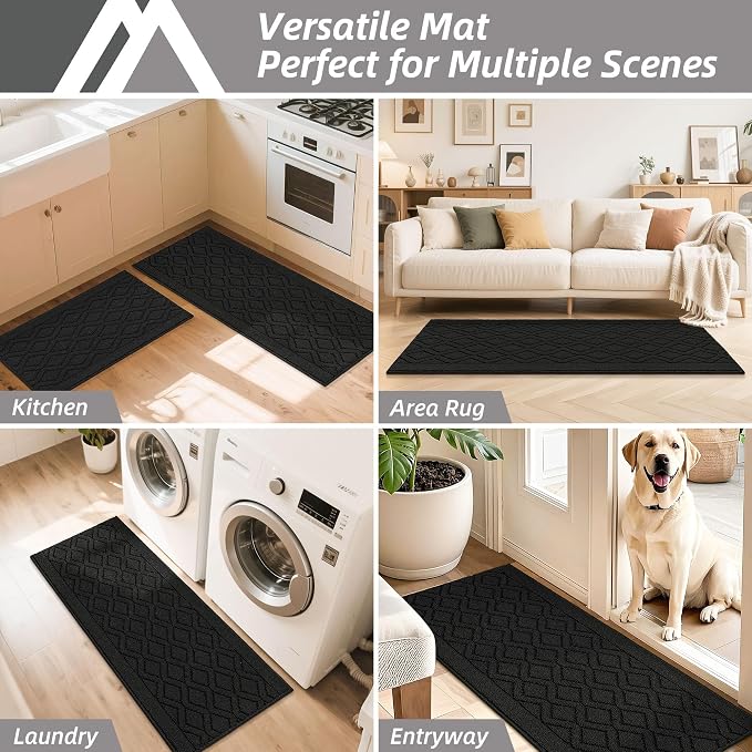 COSY HOMEER 60x24Inch/35X24Inch Kitchen Rugs Sets Non-Slip Washable Kitchen Mats - Image 7