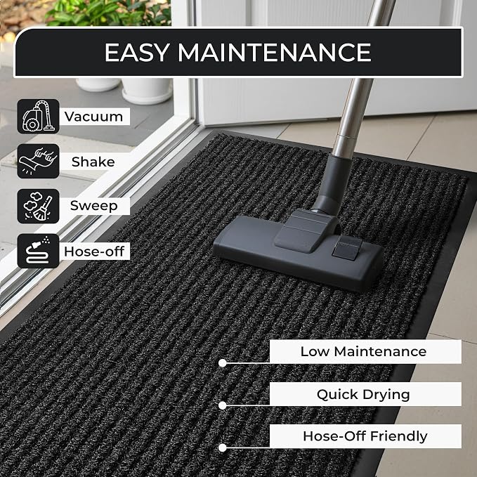 4 Pack Charcoal Commercial Door Mat 3'x5' Heavy Duty Industrial Floor Mat - Image 3