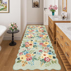DUKINO 3x8 Washable Runner Rug, Soft Indoor Floral Non Slip Long Runner Rug - Image 3