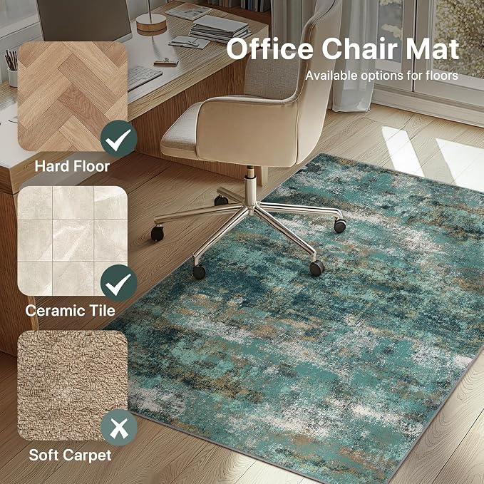 48"x72" Office Chair Mat for Hardwood Tile Floor, Under Desk Carpet Protector - Image 3