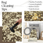 Browm Boho Living Room Rug 5x8, Washable Low Pile Non Slip Area Rugs - Image 4