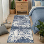 Blue Rug Runners for Hallways Kitchen 2.6x8 Non Slip Washable Entryway Runner - Image 3