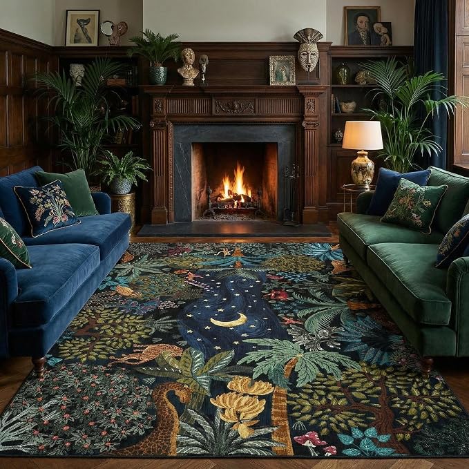 GarveeHome Area Rugs 8x10 for Living Room, Jungle Animal Large Washable Rug by GarveeHome