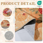 DUKINO 4x6 Area Rug, Lightweight Non Slip Washable Floral Rug, Indoor Low Pile - Image 4