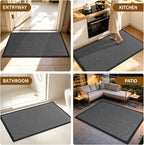 Front Door Mat, Heavy Duty Non-Slip Rubber Dirt Trapper, Quick-Dry Low-Profile - Image 9