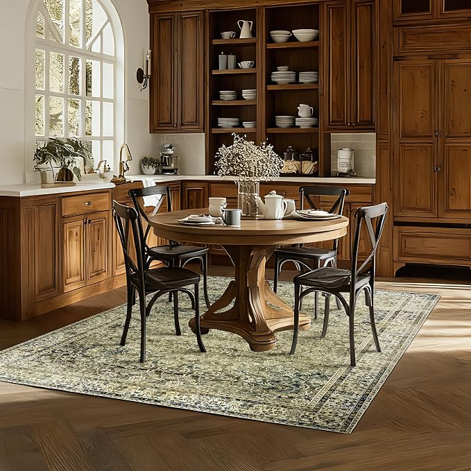 BILEEHOME Olive Green Boho Area Rug 5 x7 - Image 9