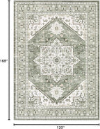 10x14 Vintage Area Rug: Washable Neutral Soft Non Slip Thin Large Floor Carpet - Image 2