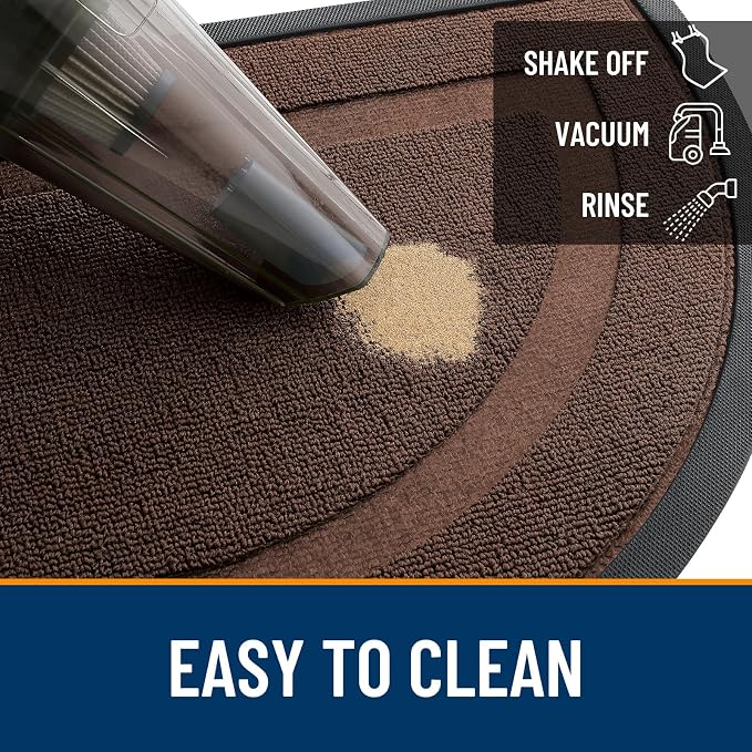 OLANLY Half Circle Door Mat Indoor Outdoor Entrance Welcome, Waterproof - Image 5