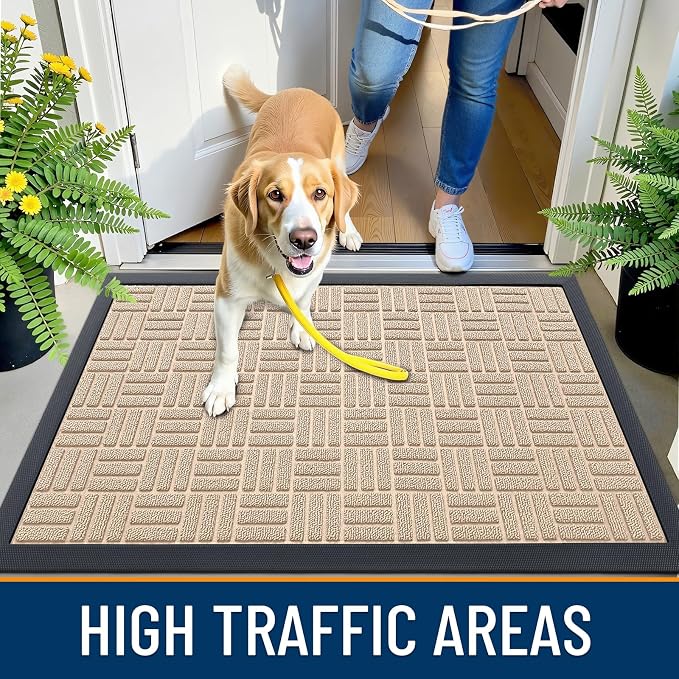 OLANLY Front Door Mat Outside Entrance 47x23, Heavy Duty Sturdy Natural Rubber - Image 6