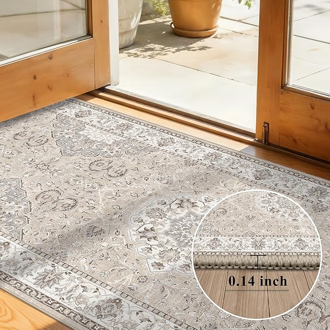 Washable 3x12 Hallway Runner Rug: Vintage Non Slip Soft Rug - Image 2