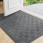 Mibao Front Door Mat Indoor Outdoor Entrance, Dirt Trapping Waterproof by Mibao