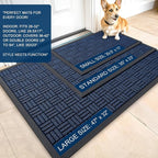 OLANLY Front Door Mat Outside Entrance 71x47, Heavy Duty Sturdy Natural Rubber - Image 2