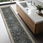 Black Boho Washable 2x10 Hallway Runner Rug - Image 6