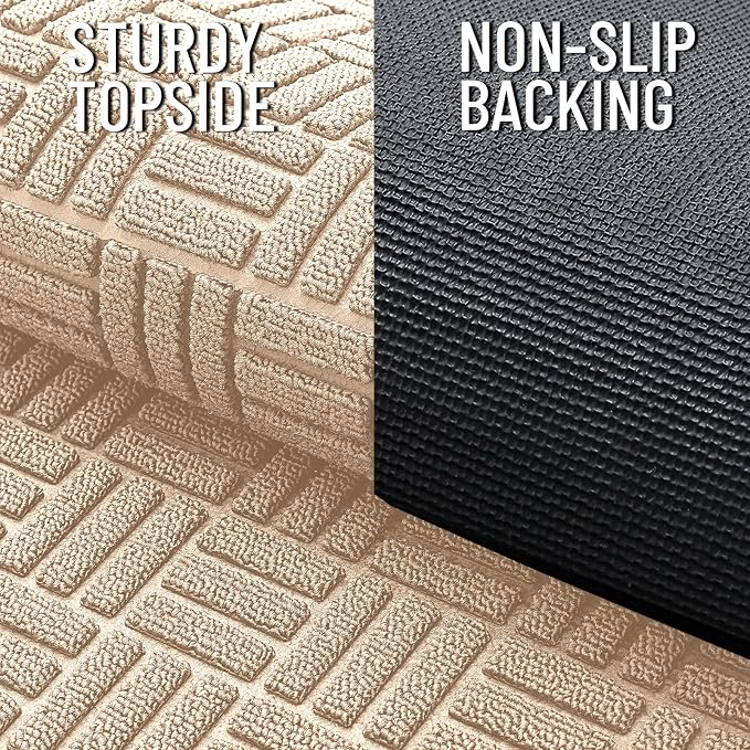 OLANLY Front Door Mat Outside Entrance 47x23, Heavy Duty Sturdy Natural Rubber - Image 4