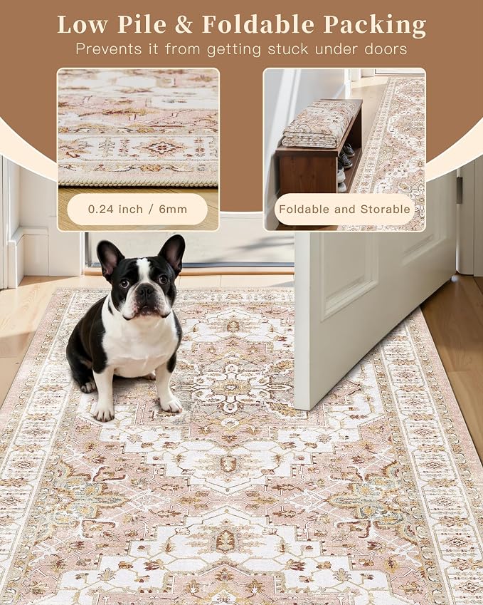 Madane Runner Rug 2'6''x8' Kitchen Runner, Hallway Runner Printed Vintage - Image 9