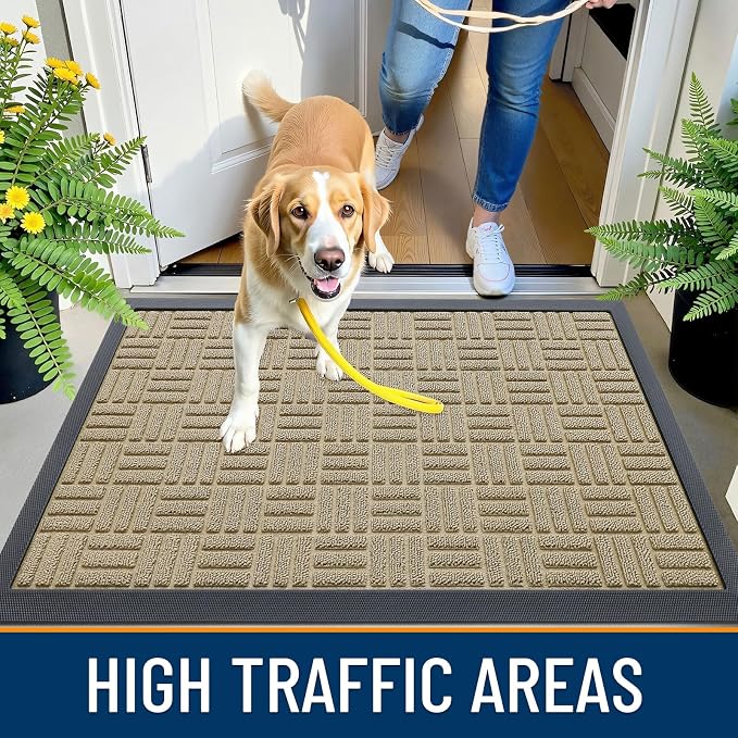 OLANLY Front Door Mat Outside Entrance 59x23, Heavy Duty Sturdy Natural Rubber - Image 6