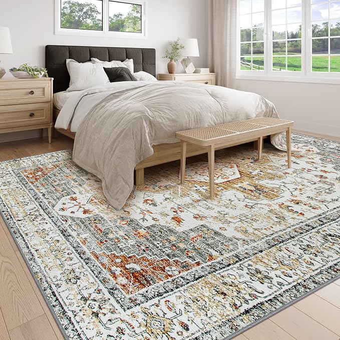 Moynesa Living Room Area Rug 9x12, Ultra-Thin Washable Large Rugs - Image 6