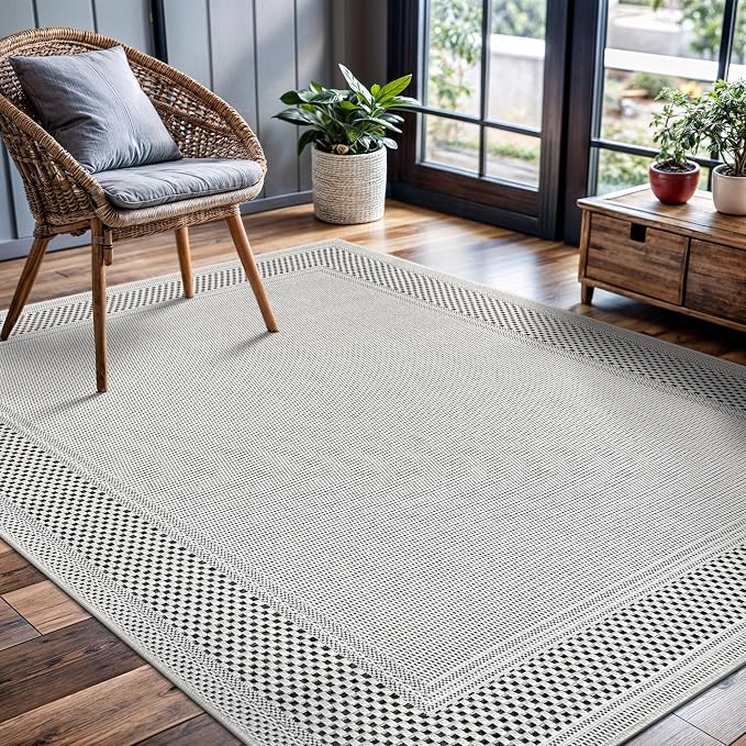 CAMILSON Easy Jute Rug 8x10, Indoor Outdoor Off-White Color Fiber Area Rugs - Image 8