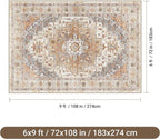 befbee 6x9 Area Rugs for Living Room, Super Soft Ultra-Thin Stain Resistant - Image 2