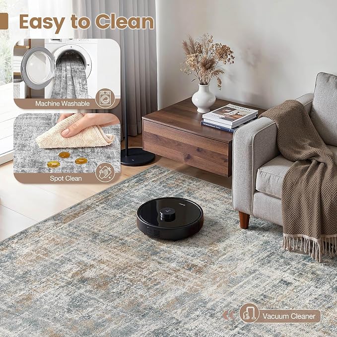 cotiled Washable 8x10 Area Rug for Living Room - Image 2