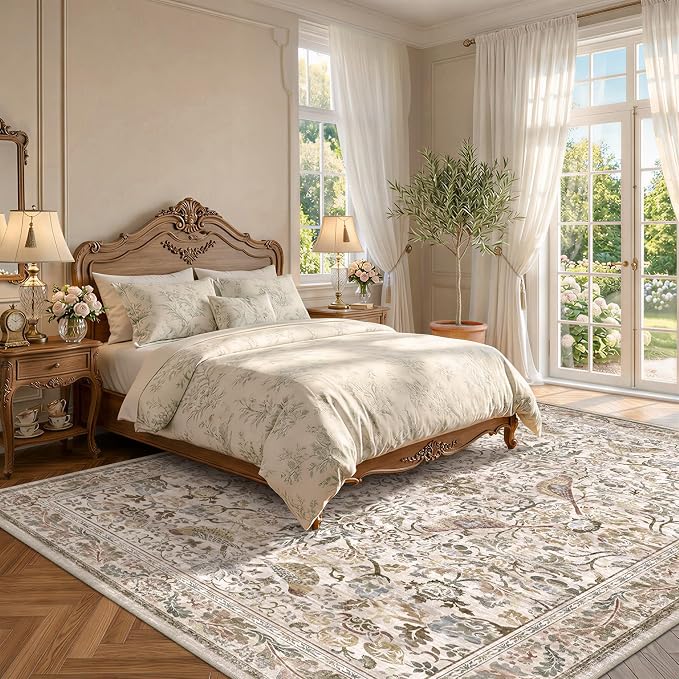 Floral 9x12 Large Area Rug for Living Room - Image 3