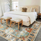 CHAMPLANT Area Rug 8'x10' Washable Rug Vintage Traditional Mat Distressed - Image 2