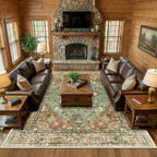 RELEANY Area Rugs Large 10'x12' Washable Non-Slip, Floral Vintage Distress - Image 2