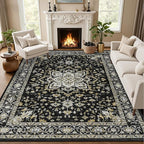 8x10 Area Rugs for Living Room: Washable Rug Soft Vintage Boho Medallion Carpet by EXPEDIX