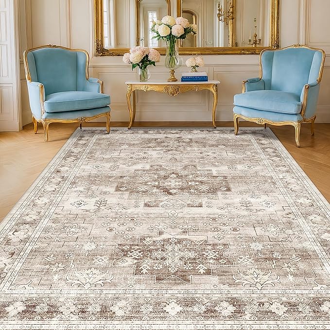 Boho 7x9 Area Rug for Living Room by HazoHaus