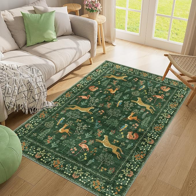 DUKINO 4x6 Rug, Washable Animal Area Rug - Image 8