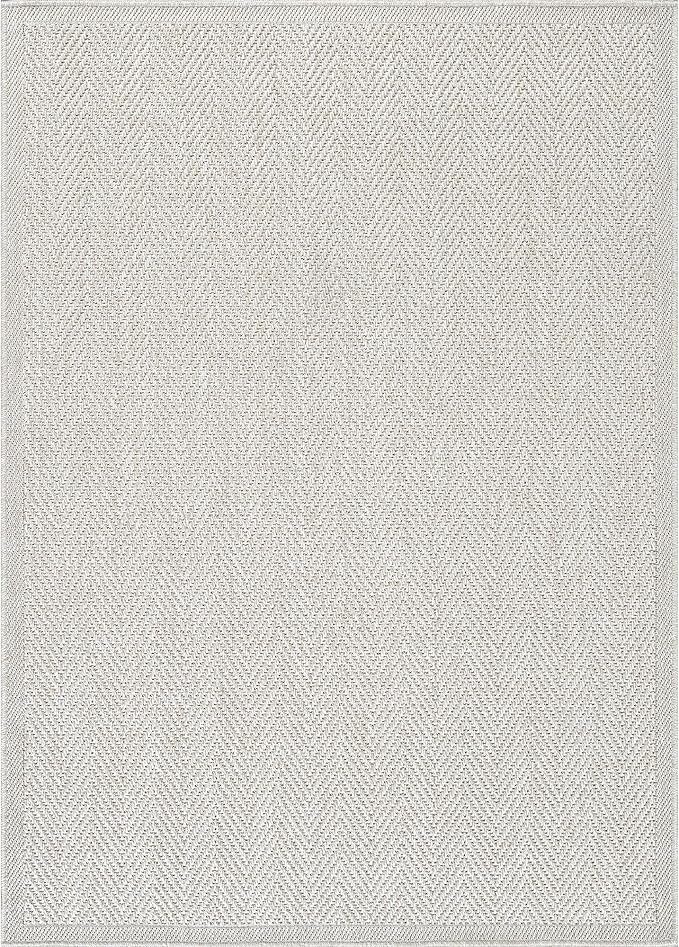 CAMILSON Easy Jute Rug 9x12, Indoor Outdoor Off-White Color Fiber Area Rugs - Image 2