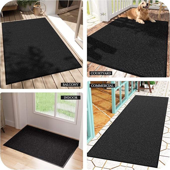 Front Door Mat 4' x 6', Low Profile Welcome Mat, Non-Slip Door Mat Outside - Image 8