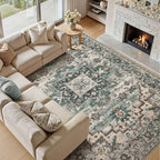8x10 Area Rugs Living Room: Washable Vintage Rug Large Non-Slip Stain Resistant - Image 4