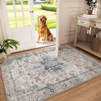 Machine Washable Throw Rugs for Entryway: Door Mat Indoor Entrance 3x5 Small by palohom