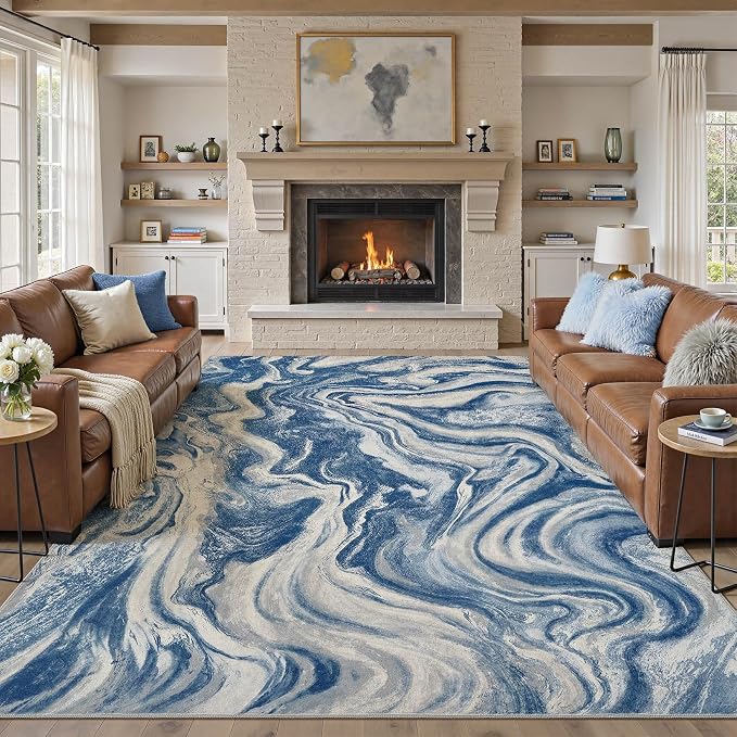 DMOYEST 8x10 Area Rug for Living Room:Washable Modern Neutral Abstract Rug - Image 7