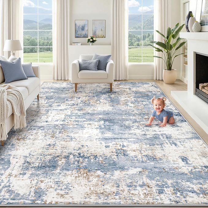 XLUEZ 8x10 Area Rugs for Living Room, Washable Modern Abstract Large Area Rug by XLUEZ
