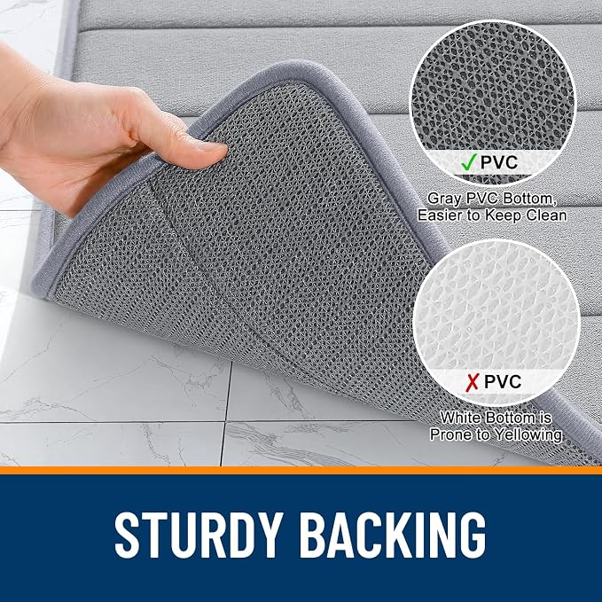 OLANLY Memory Foam Long Bathroom Rugs Runner 70x24, Super Soft Absorbent Bath - Image 7