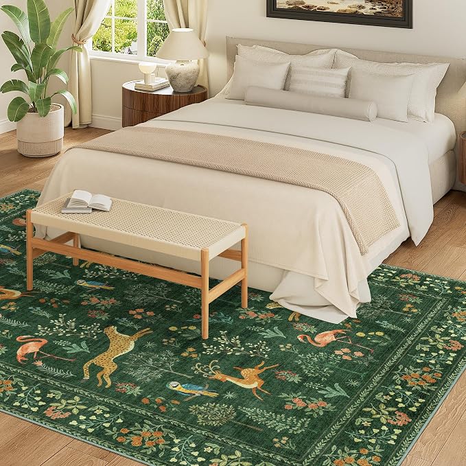DUKINO 5x7 Rug, Washable Animal Living Room Rug - Image 3