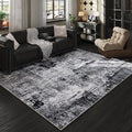 Rugcomf Area Rug 5x7 Washable Rug Boho Soft Abstract Pattern Non-Slip Faux Wool by Rugcomf