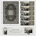 8x10 Area Rugs for Living Room: Washable Rug Soft Vintage Boho Medallion Carpet - Image 2