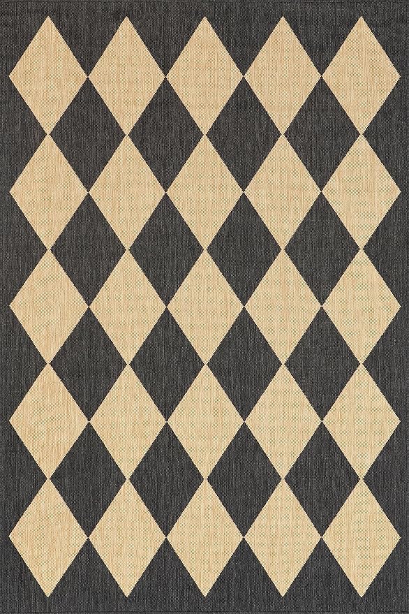 Nuloom Outdoor Performance Collection Sabina Dark Grey/Ivory, High Traffic - Image 3