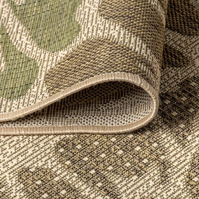 JONATHAN Y Floral Textured Weave Indoor Outdoor Area Rug 6X9 Sage/Brown - Image 5