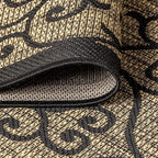 JONATHAN Y Vintage Filigree Indoor Outdoor Area Rug 8X10 Black/Khaki, Madrid - Image 8