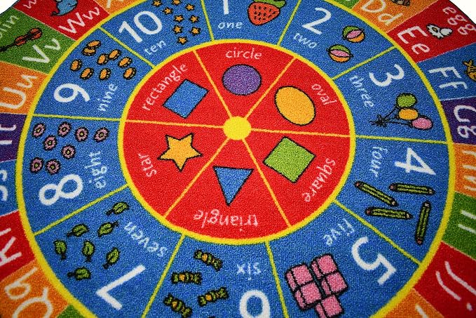 KC Cubs Educational Kids Rug – ABC Alphabet, 123 Numbers & Shapes Learning Mat - Image 3